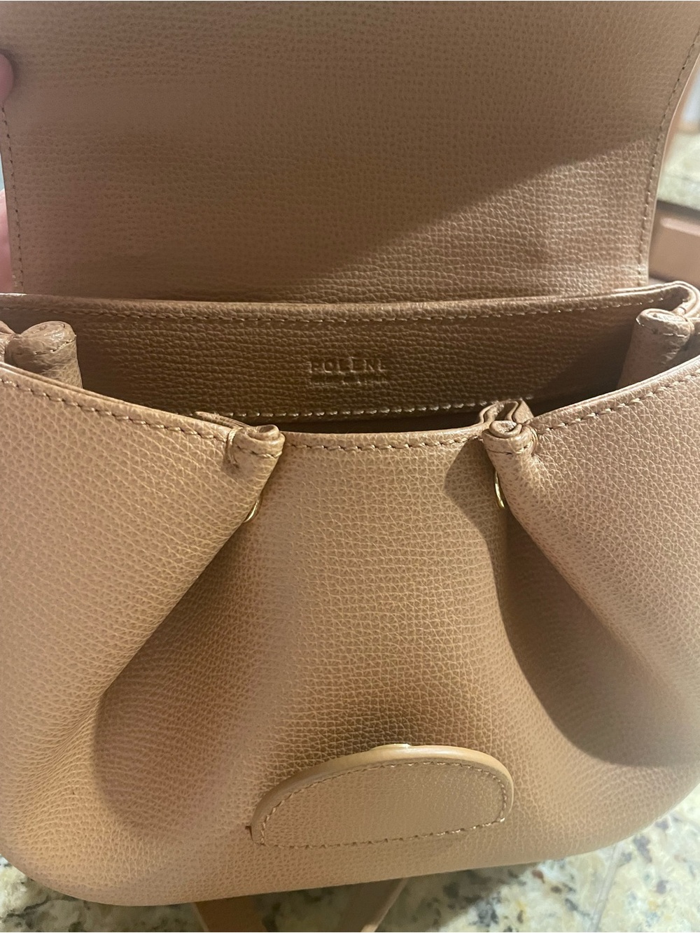 Polène Tan Leather Top-Handle Bag - Picture 6 of 6